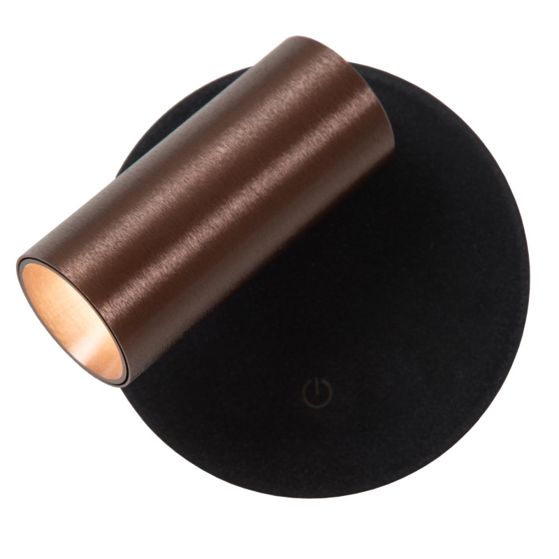 Lucide TONI - Rechargeable Wall spotlight / Wall light - Battery pack - Ø 8,1 cm - LED Dim. - CCT - 1x2W 2700K/4000K - Magnetic - Coffee